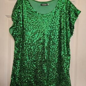 Green Sequin Women's Top